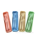 4 Sets Wheat Straw Reusable Spoon Chopstick Forks